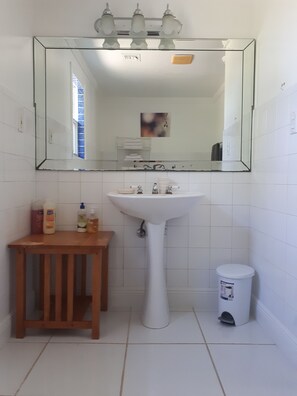 Classic Cottage | Bathroom | Hair dryer, towels, soap, shampoo - Sugarplum (Nassau)