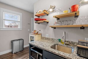 Fridge, microwave, oven, stovetop - Charming & Historic 2BR Oasis in Downtown Luxury (Manchester)