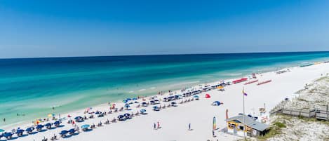 Beach nearby, sun-loungers, beach towels