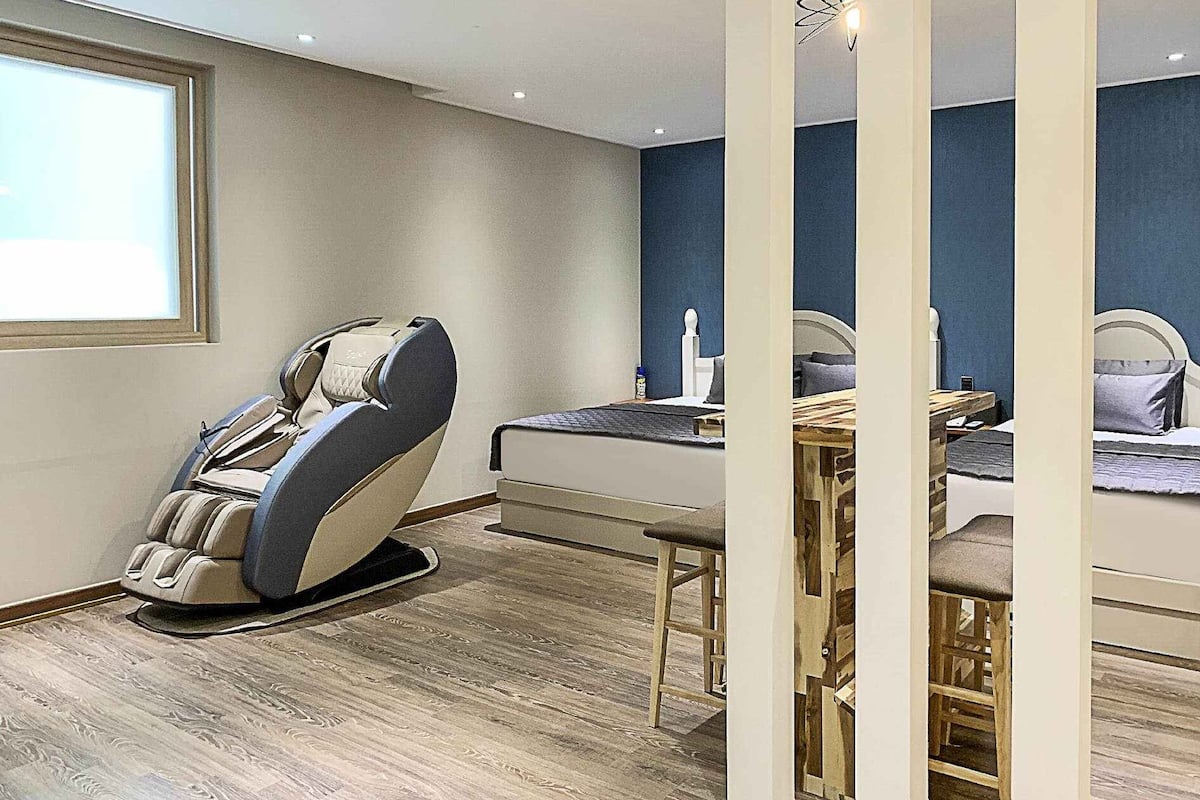 Premium bedding, down duvets, memory-foam beds, desk