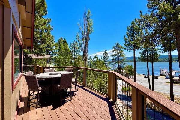 Spectacular lake view from the front deck looking east.