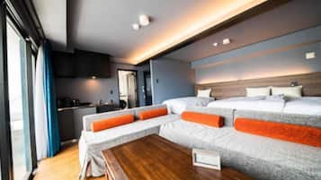 Quarto, para não fumantes, sacada (Jetted Tab) | Roupa de cama