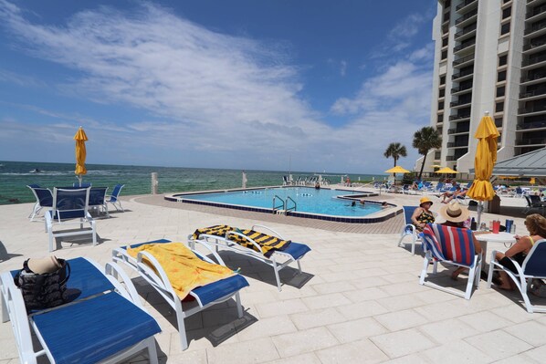 A heated pool - Spectacular Views! Just Steps to the Sand! Free Parking, Wi-Fi, Pool, Hot Tub ~ 440 West, Unit 1208N (Clearwater)