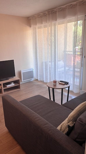 Smart TV, books - Pretty T2 40m2 beach 300m air conditioning + pool + garage + balcony All Comfort (Cavalaire-sur-Mer)