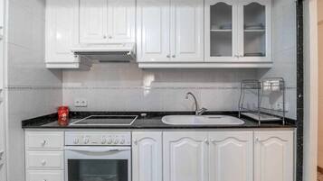 Fridge, microwave, oven, toaster