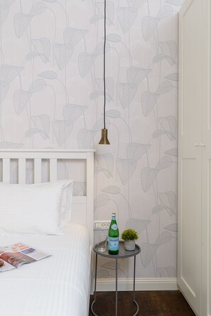 2 bedrooms, desk, blackout drapes, iron/ironing board
