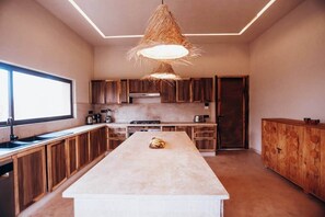 Fridge, oven, stovetop, coffee/tea maker