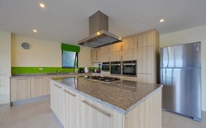 Fridge, microwave, oven, toaster