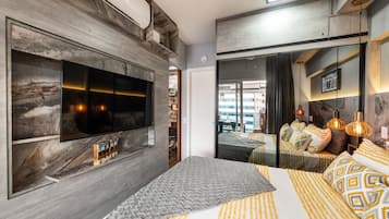 Apartamento urbano | 1 quarto, roupas de cama de algodão egípcio, roupas de cama premium