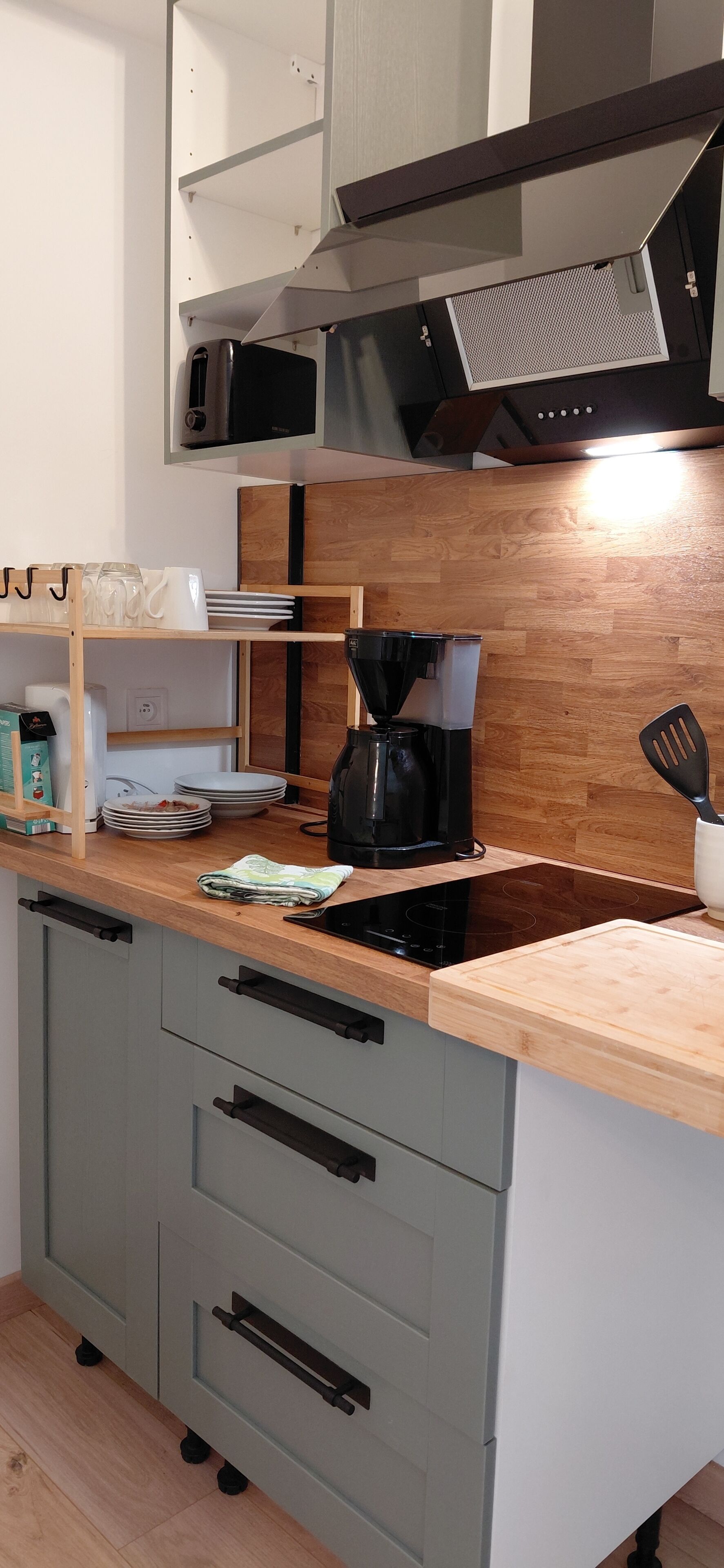 Comfort Apartment, Garden View | Private kitchen | Shared fridge, microwave, coffee/tea maker, electric kettle