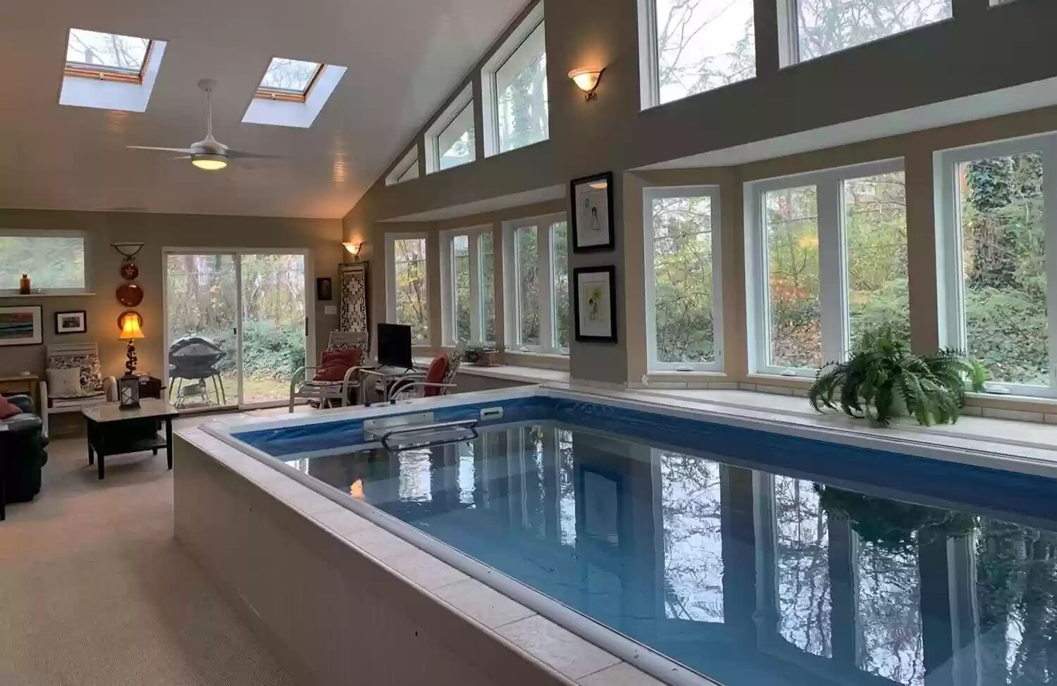 Indoor pool, a heated pool