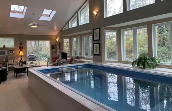 Indoor pool, a heated pool