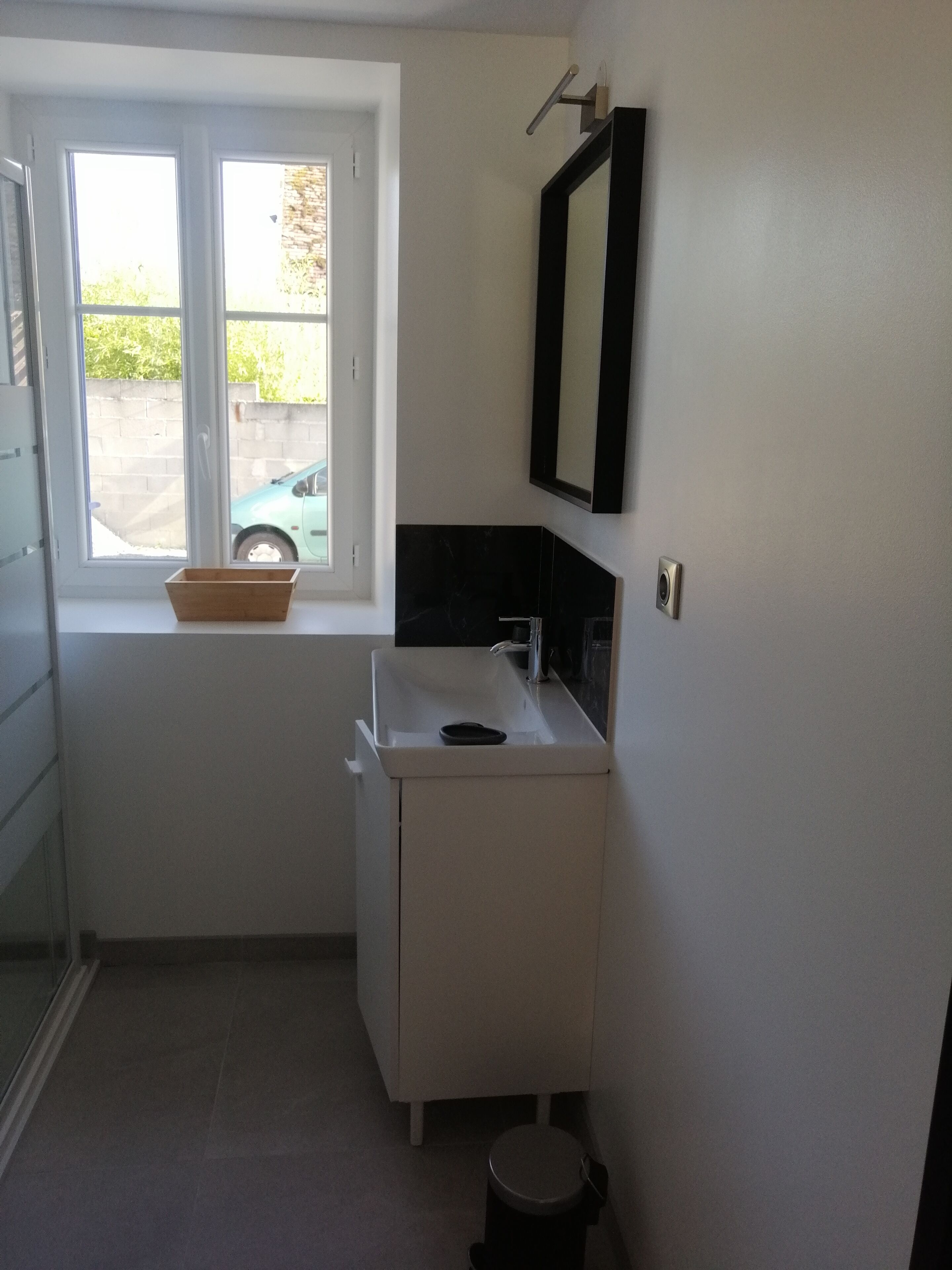 Dusch, handdukar och toalettpapper