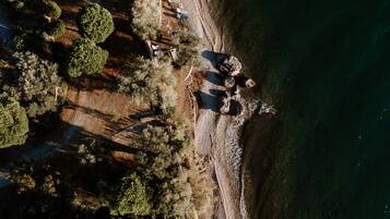 On the beach, beach towels