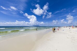 A beach with clear skies and waves. - Plantation 4514 (Gulf Shores)