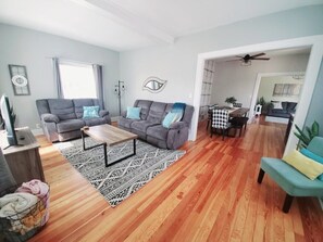 TV, fireplace - Spacious|Full Kitchen|Firepit|Office (Alpena)