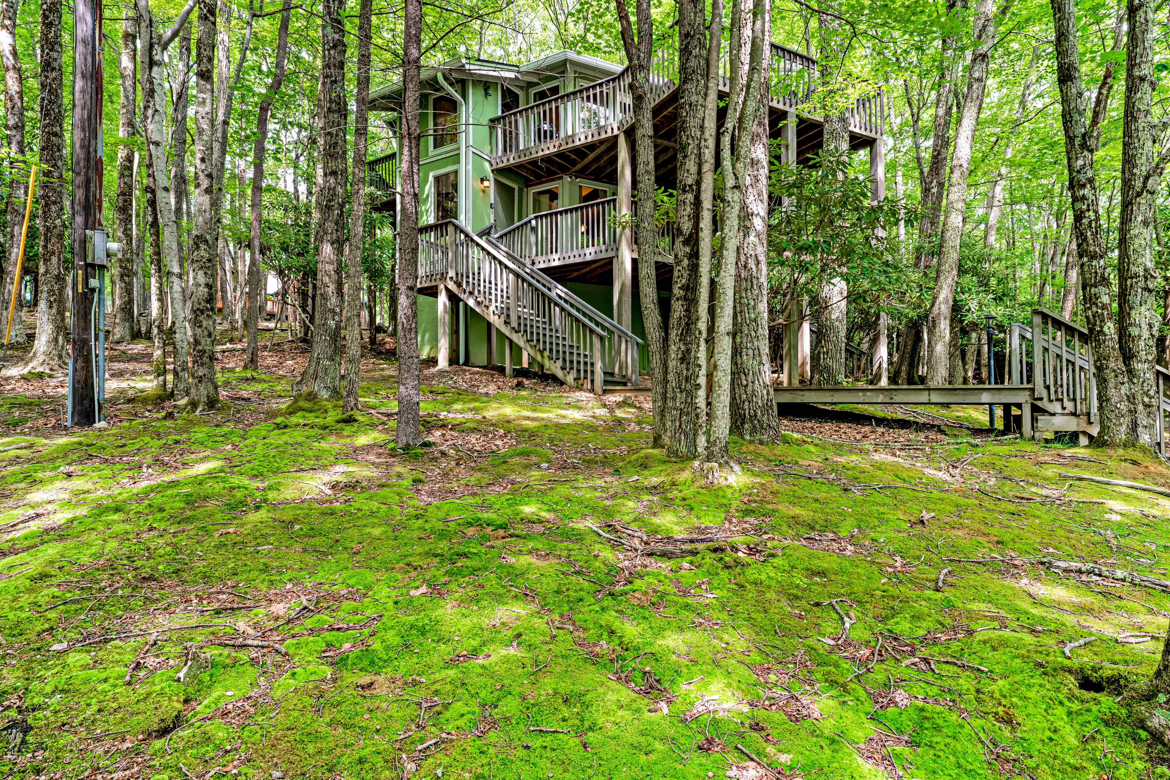 Woodsy retreat with hot tub, 2 decks, pool table, mini-bar - dog-friendly