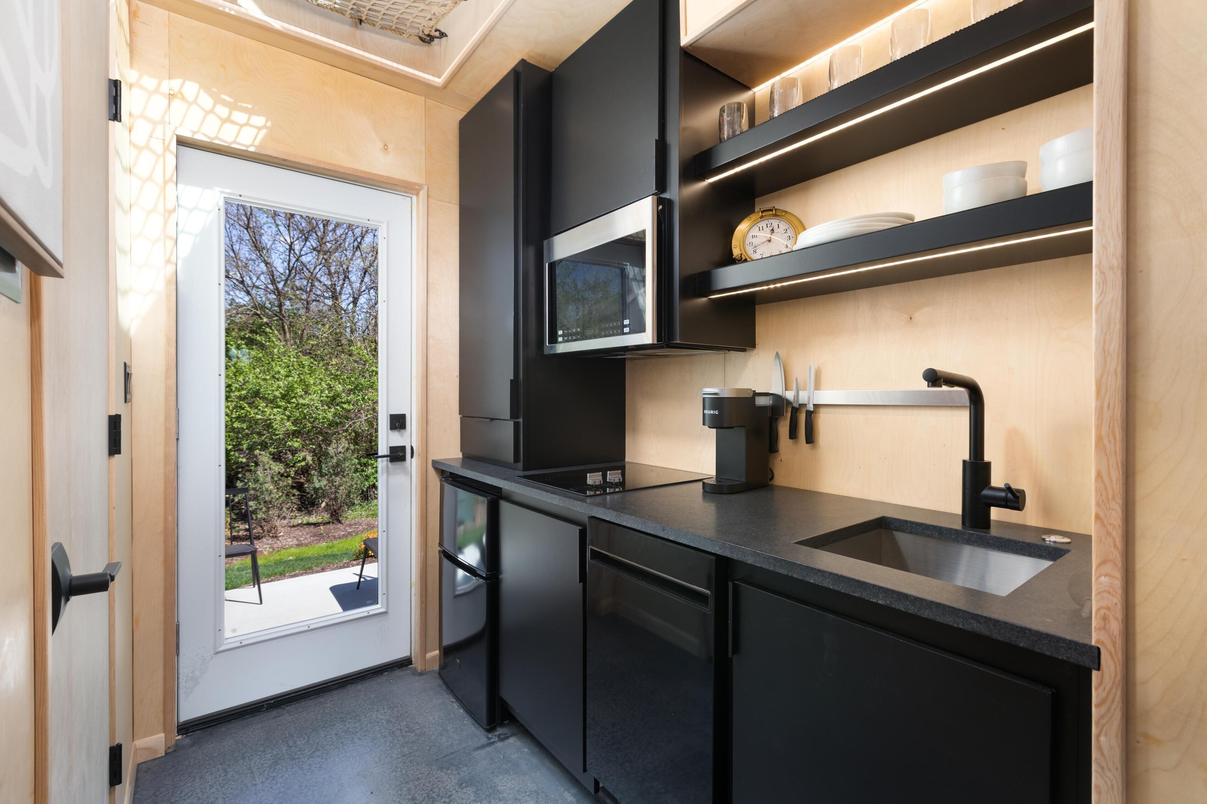 Cabin, 1 King Bed (Bunkies-Old Salt) | Private kitchen | Cookware/dishes/utensils