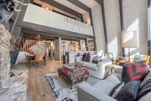 Een smart-tv, een open haard, videogames en boeken
