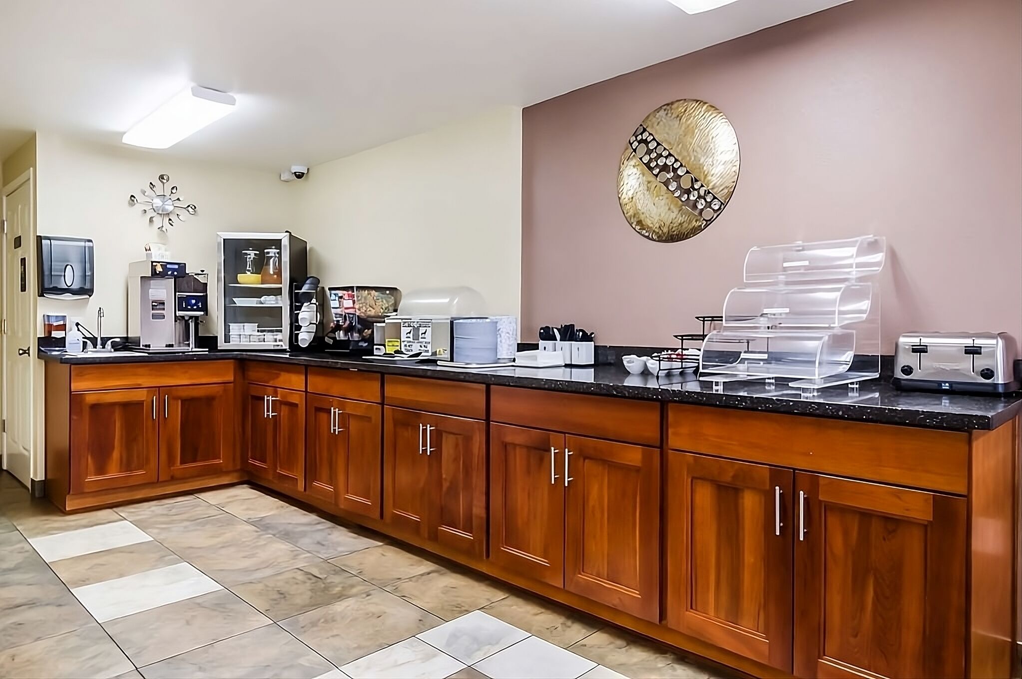 Enjoy easy mornings with a well-stocked, self-serve breakfast bar.