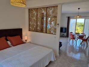 1 slaapkamer, een strijkplank/strijkijzer, wifi, beddengoed