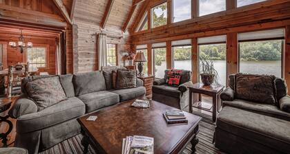 Luxe lakefront retreat with fishing dock, deck, firepit, patio & pool table