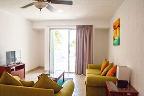Condo, 2 Bedrooms (Beachfront, 1 Bathroom) | Living area - Tan Ik Beachfront Condos (Akumal)