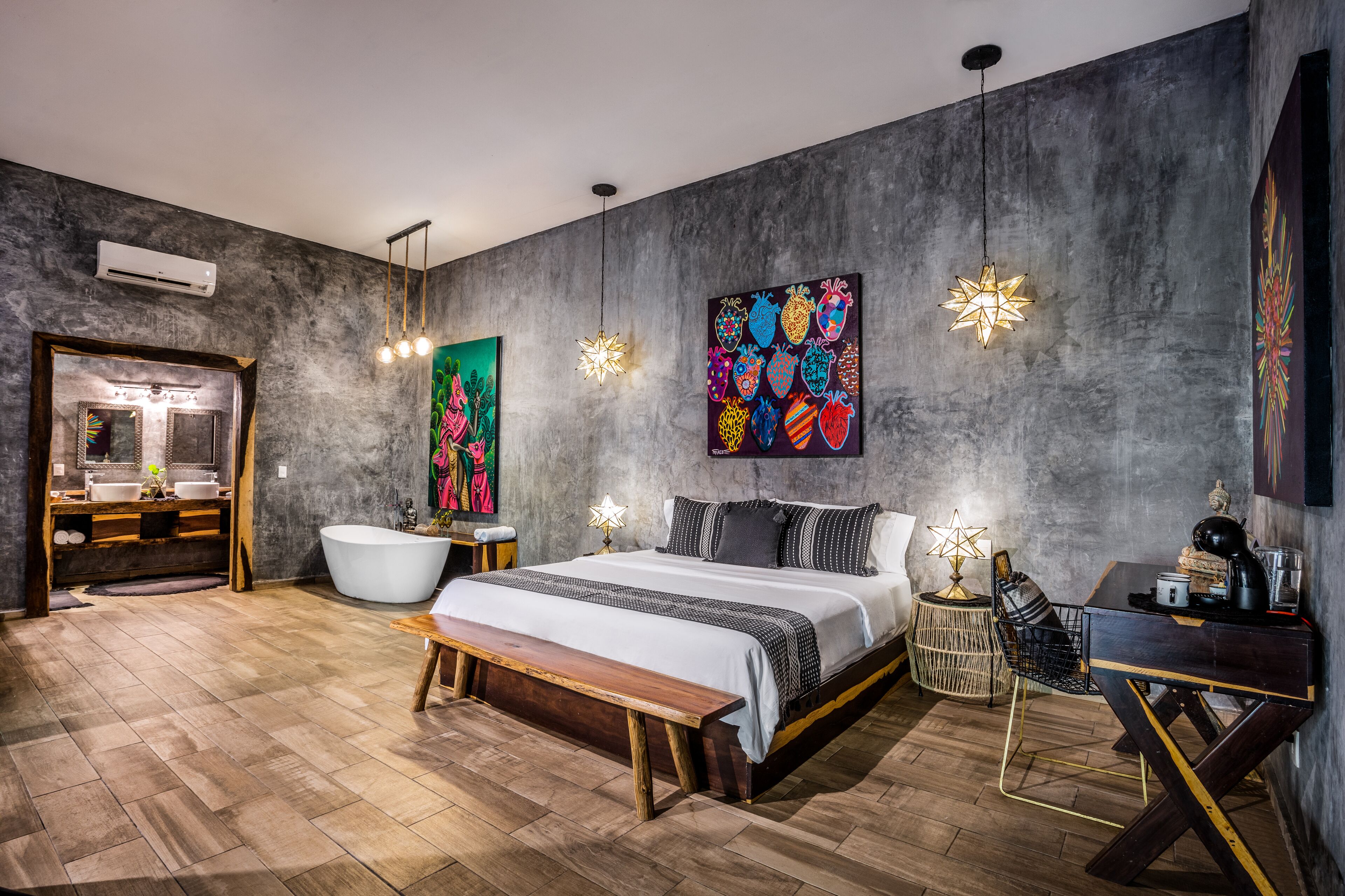 Villa de diseñador, 1 cama King size, alberca privada | 1 habitación, ropa de cama de alta calidad y edredón 