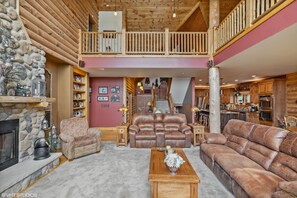 Smart TV, fireplace, video games, offices