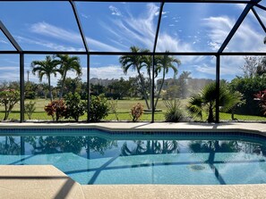 Outdoor pool - Sunny Heated Pool home in the perfect Southwest Location of Cape! (Cape Coral)