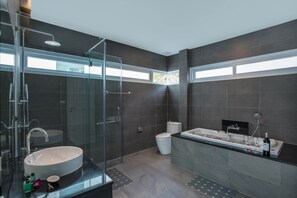 Elite Villa | Bathroom | Hair dryer, towels, toilet paper - Elegant Designer 4BR Pool Villa Skylight (Kamala)