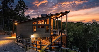 Modern Cabin with Incredible Mountain Views! 5 Min to Blue Ridge! Hot Tub!