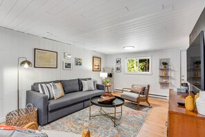 تلفزيون، مدفأة، كُتُب، ستيريو