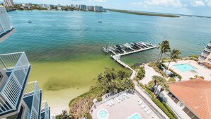 A resort with a marina, swimming pools, and a view of the ocean. - Lovers Key: Amazing Views with private beach/pool! (Fort Myers Beach)