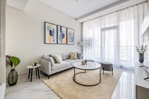 Premium One Bedroom Apartment with Kitchen & Balcony | Living area - Unlock J One (Dubai)