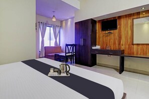 1 bedroom, desk, laptop workspace, iron/ironing board