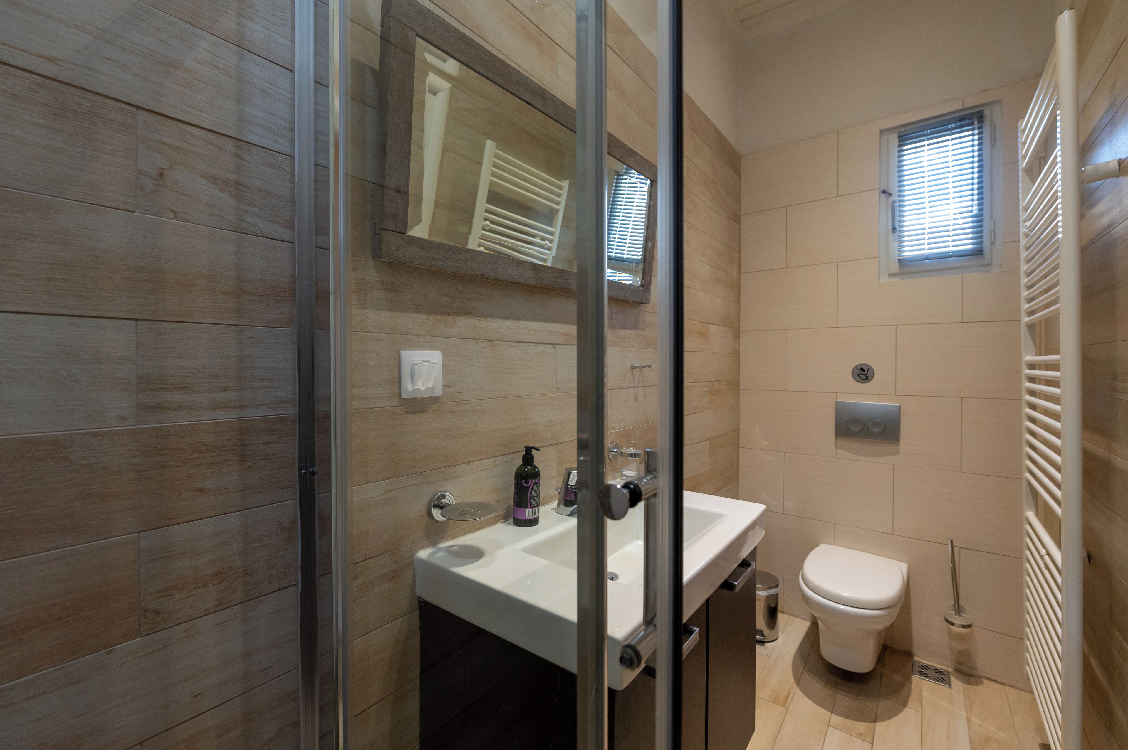 Eco-friendly toiletries, hair dryer, towels