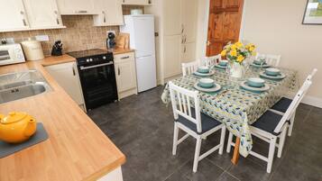 Fridge, dishwasher, electric kettle, toaster