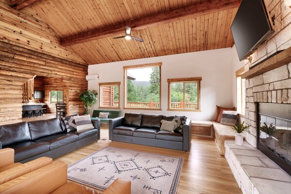 TV, fireplace, stereo