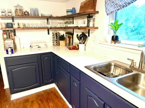 Fridge, microwave, oven, stovetop - Riverfront Cottage and Cabana. 3-bedroom, 2 bath on the Lazy, Great Chazy, River (Champlain)