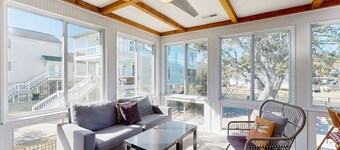 Waterfront home with dock, deck, firepit, grill, kitchen & wet bar