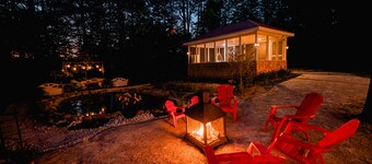 Chalet Rustique Avec Spa/foyer/étang Privé - 5 min de la Plage et ski