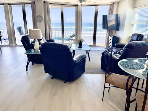 Brand new balconies -3 bedroom 3 bath on the beach!  Great summer rates