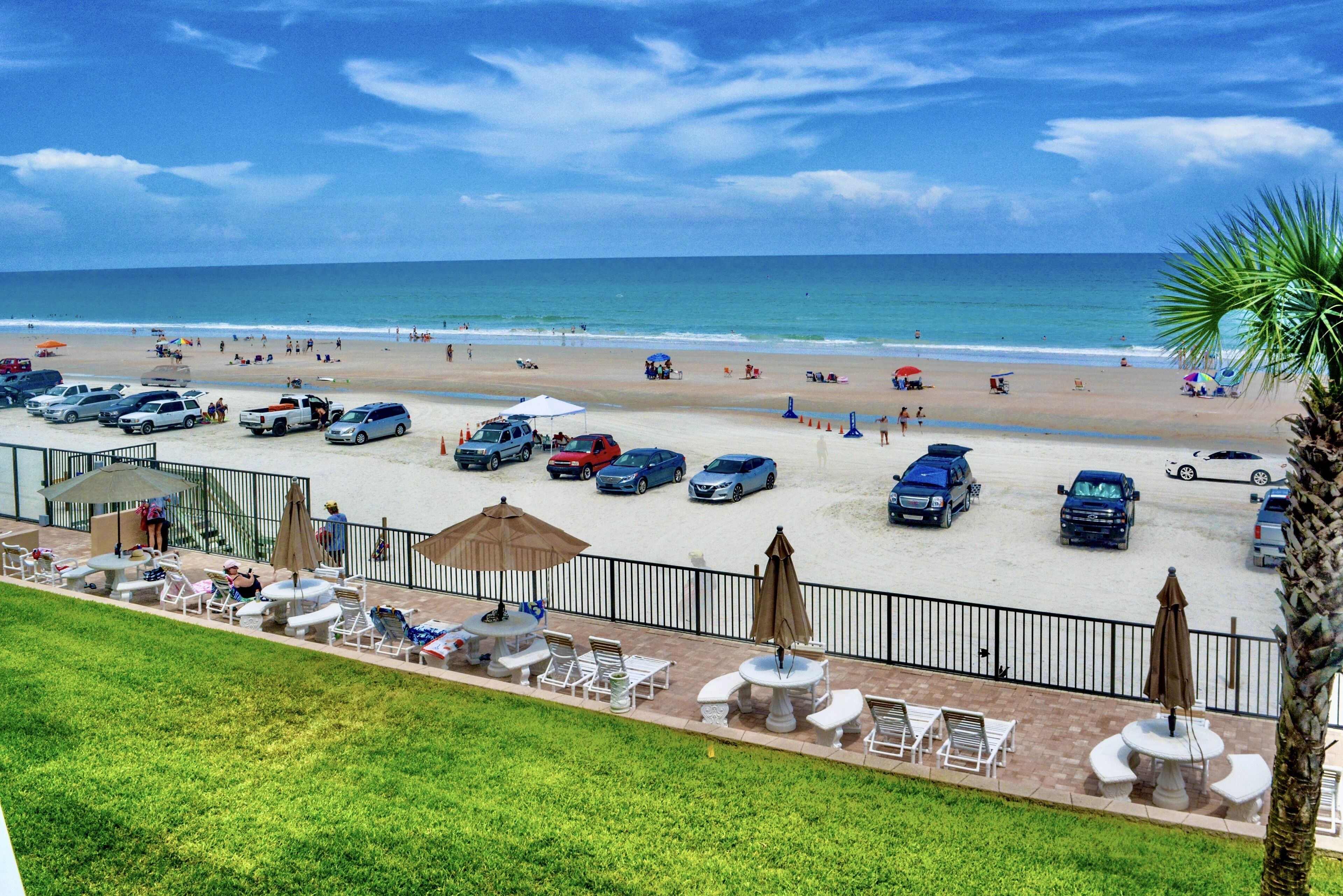 On the beach, beach towels