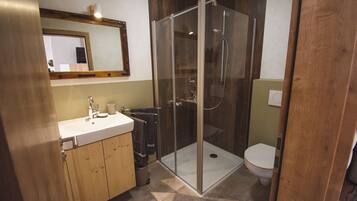 Regadera, secadora de cabello, toallas, jabón