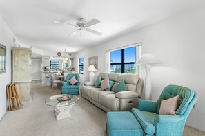 Condo, 2 Queen Beds, Balcony, Pool View | Living area | TV - Estero Cove 341 (Fort Myers Beach)