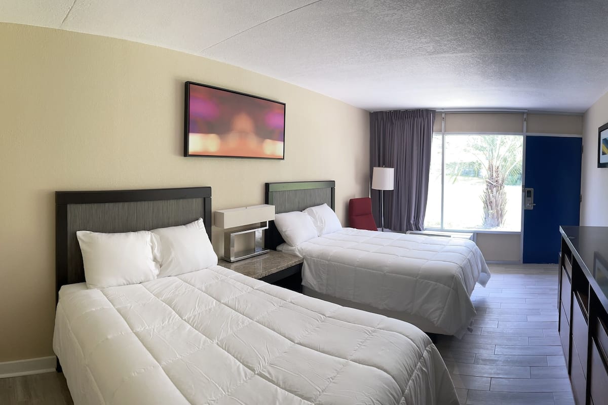 double room, 2 double beds | 1 bedroom, premium bedding, desk, laptop workspace