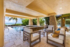 Outdoor pool, a heated pool - Relax on your Oceanfront villa on Seapalm island (Little Conch Key)