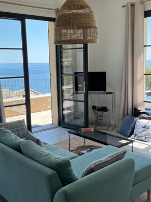 TV, fireplace, DVD player, books