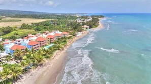 On the beach, beach towels